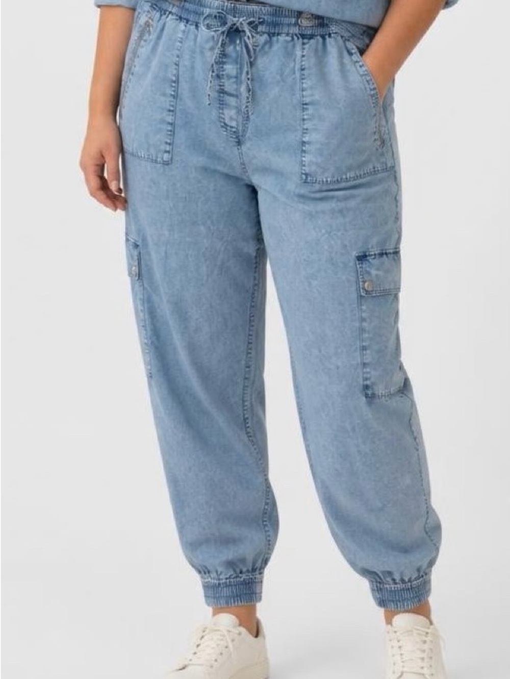 Michael Kors Light Blue Cargo Jogger Jeans